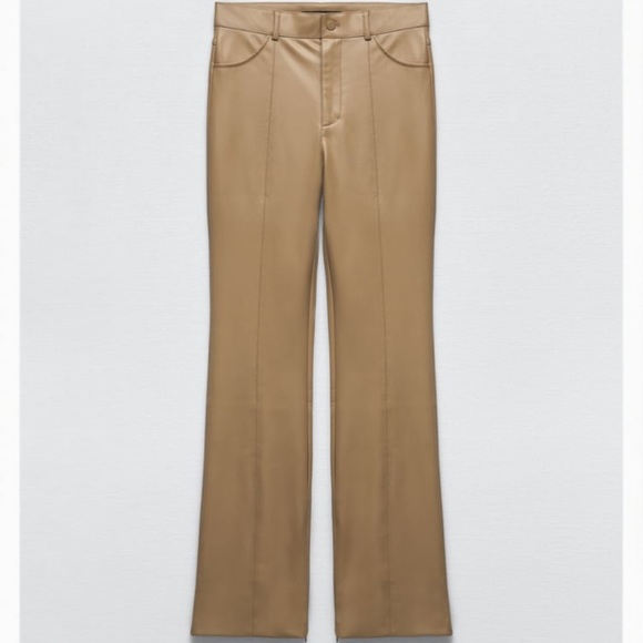 Zara Pants & Jumpsuits Zara Light Brown Leather Pants Nwt Poshmark